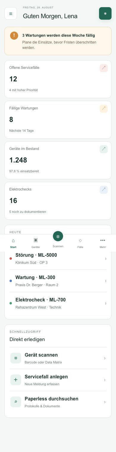 ServonIQ mobile Anwendung